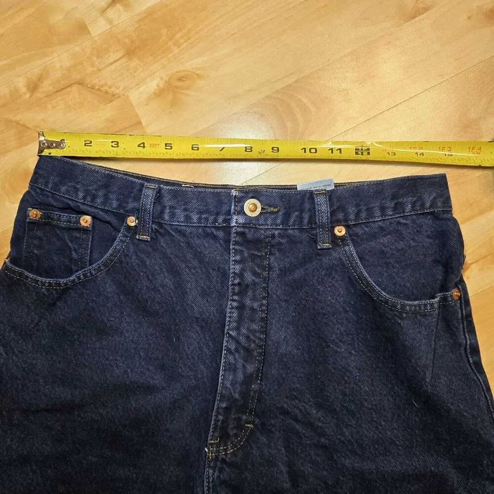 Vtg Super High Waisted Enuf Internationale Womens Jean Shorts Sz 13 USA Dark‎